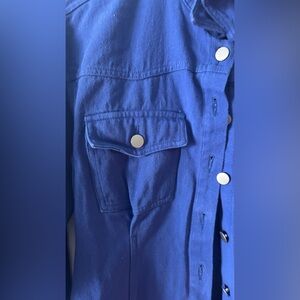 Le Lis Royal Blue Collared Denim Dress - 100.00